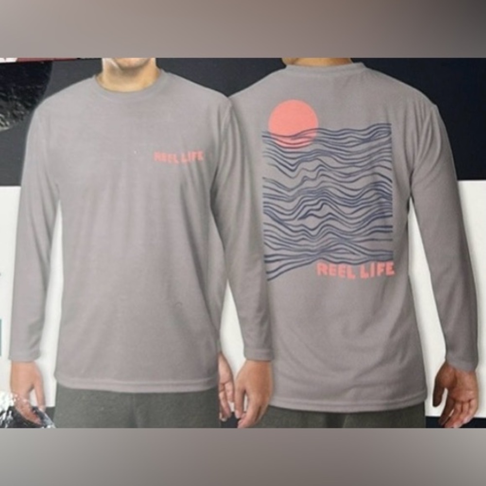 Reel Life Men’s Gray Long Sleeve UV Tee
